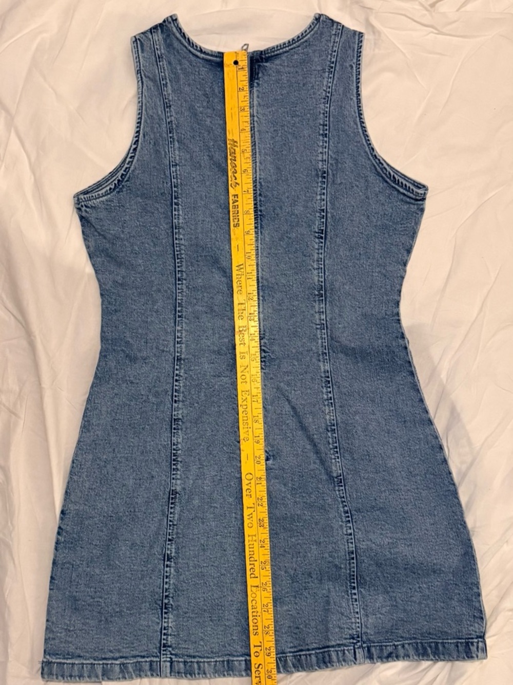GAP Sleeveless Mini Denim Dress - Light Wash Size Petite Small (W24) - Picture 11 of 13